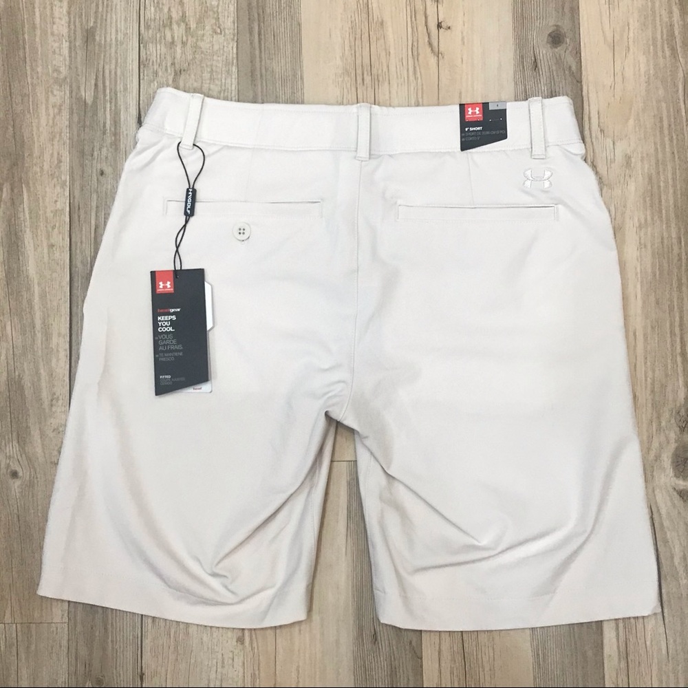 NWT UNDER ARMOUR size 4 GOLF SHORTS vanilla khaki - Picture 8 of 15